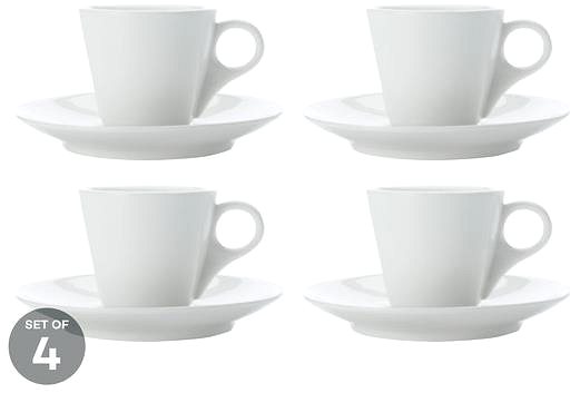 Súprava šálok Maxwell & Williams Espresso šálka s tanierikom 4 ks 80 ml WHITE BASIC ...