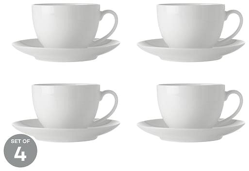 Csésze készlet Maxwell & Williams WHITE BASIC csészekészlet csészealjakkal, 4 db, 280 ml ...