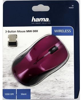Mouse Hama MW 300 Claret/Pink Package content