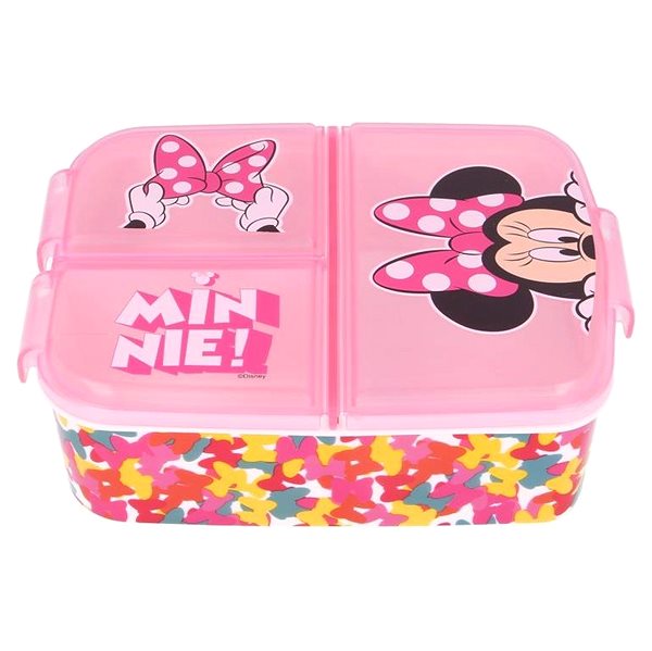Lunch Box Alum Sandwich box with multiple compartments - Minnie with bows ...