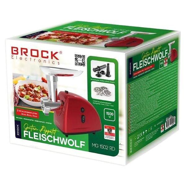 Fleischwolf Brock Fleischwolf - elektrisch 1500 W, Schärfegrad 3-5-7 mm, mit Wurstaufsatz, rot ...