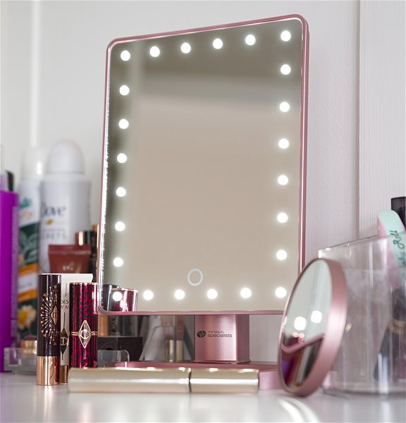 Makeup Mirror RIO 24 LED Touch Dimmable Cosmetic Mirror Rose gold ...