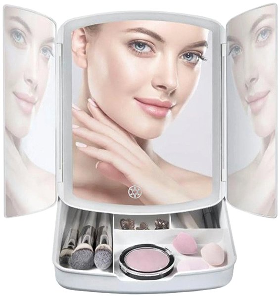 Makeup Mirror Verk 24230 LED cosmetic mirror, 5 x magnification, white ...