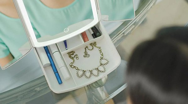 Makeup Mirror Verk 24230 LED cosmetic mirror, 5 x magnification, white ...