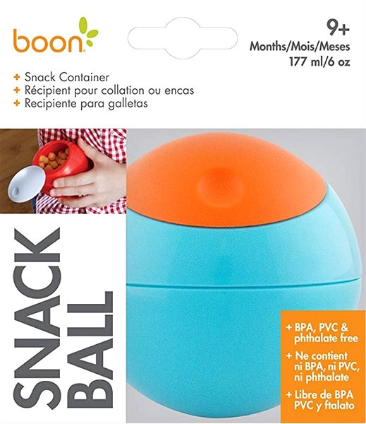 Snack Box Boon Round snack jar blue / orange ...