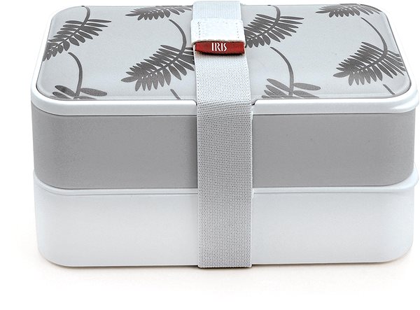 Lunch Box IRIS Barcelona Lunch Bento Box with cutlery - grey leaves ...
