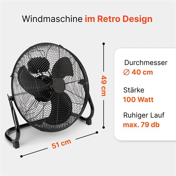 Fan ProfiCare VL 3065 floor fan 4 0cm black ...
