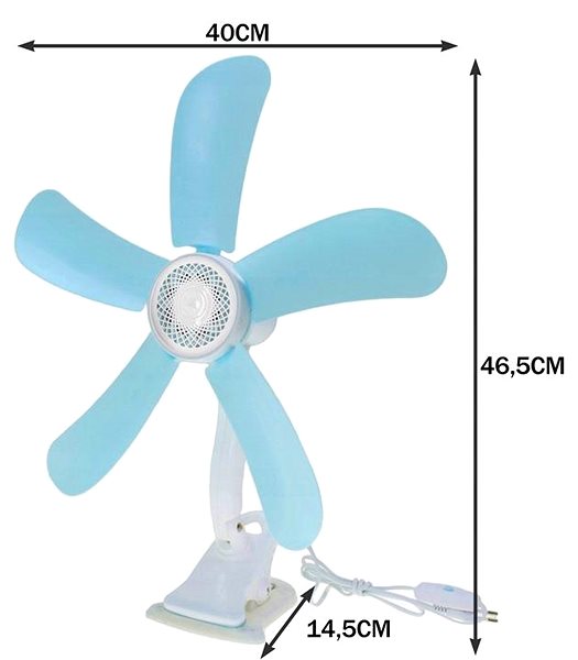 Fan Ruhhy 23564 Blade fan with clip, 8 W, 40 cm ...