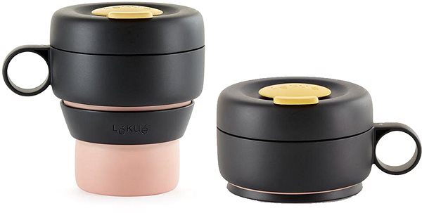 Trinkbecher Lékué Faltbarer Becher Mug To Go | lachsfarben ...