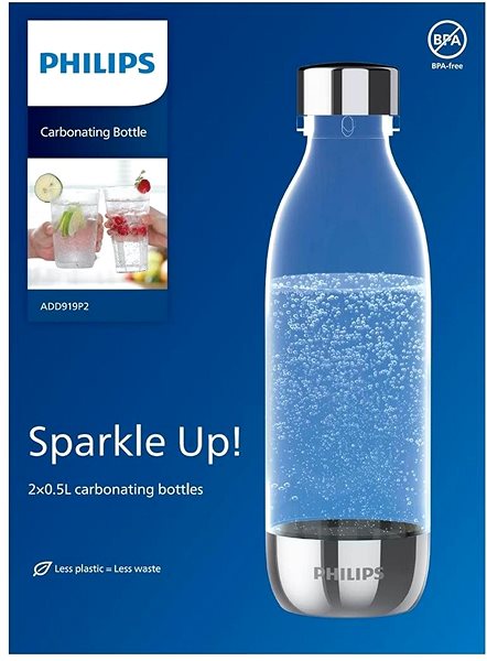 Soda maker Philips Carbonating bottle ADD919P2, 0,5 l (for ADD5962BK) 2 pcs .