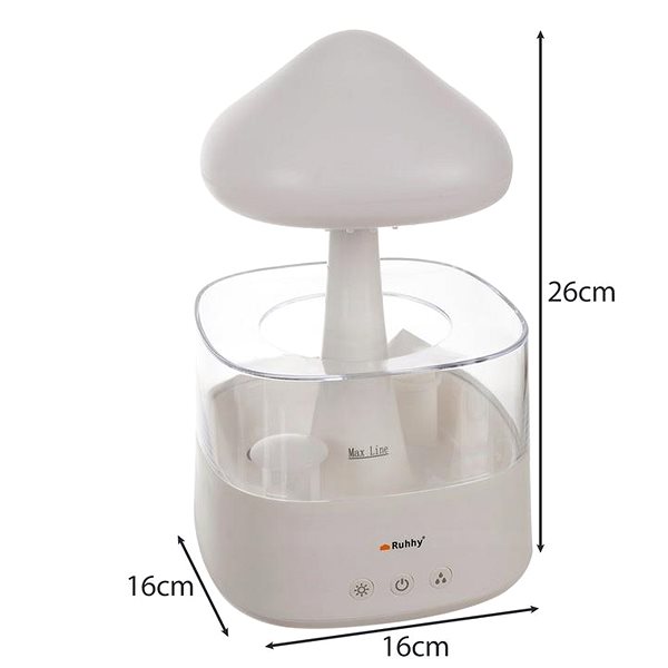 Air Humidifier Ruhhy 24378 Multifunctional humidifier sponge, 10 W, 450 ml, white ...