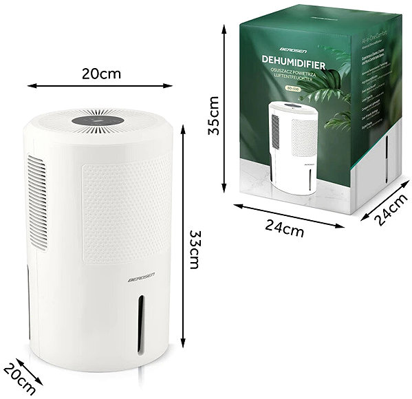 Berdsen BD-530 Air Dehumidifier 750ml/day, 60W, white.