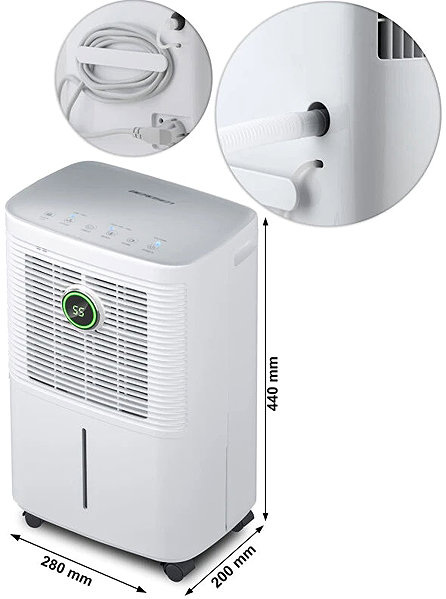 Berdsen BD-525 Compressor dehumidifier 240W, 1.6L, white.