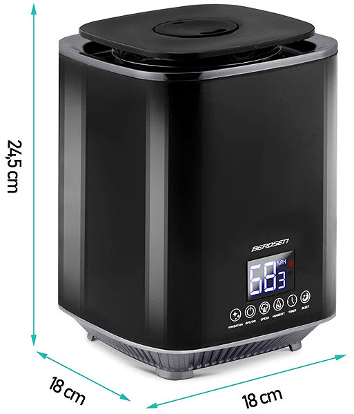 Berdsen BD-502 air humidifier 250ml/hr, 2.6L tank, black/grey.