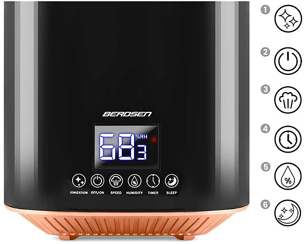 Air Humidifier Berdsen BD-502 Humidifier 250 ml/h, tank volume 2.6 l, black ...