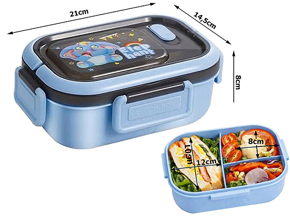 Lunch Box Verk 07333 Snack box with compartments and cutlery, blue ...