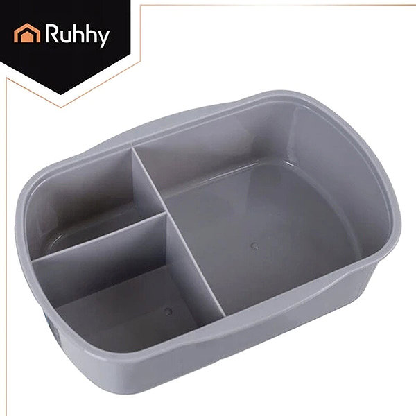 Lunch Box Ruhhy 26169 Snack box with compartments 800 ml, grey ...