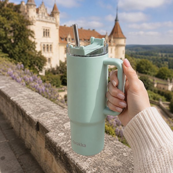 Thermal Mug Quokka Stream with Straw 950ml, Turquoise ...