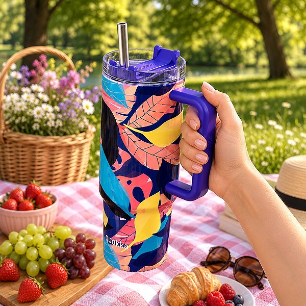 Thermal Mug Quokka Vibe Thermal Mug with Straw, 880ml, midnight forest ...