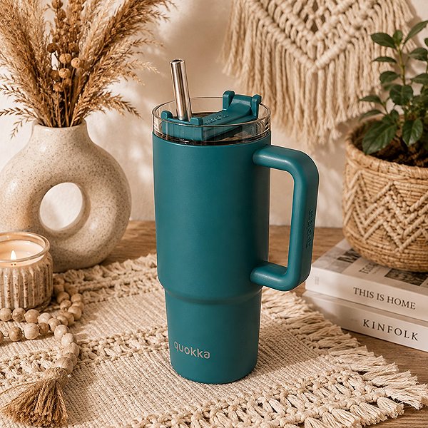 Thermal Mug Quokka Stream with Straw 950ml, Midnight green ...