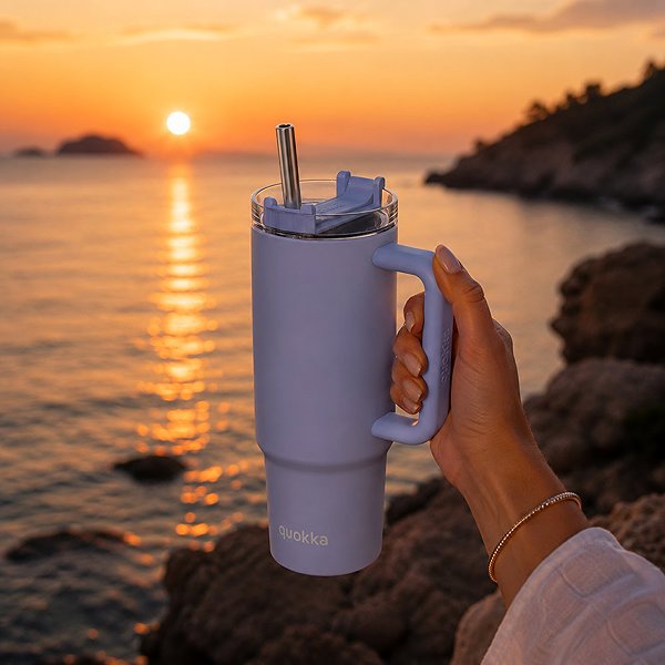 Thermal Mug Quokka Stream with Straw 950ml, Lavender ...
