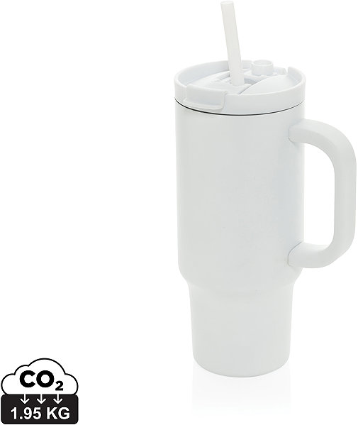 Thermal Mug XD Design Stainless Steel Thermal Mug with Straw 480ml, White ...