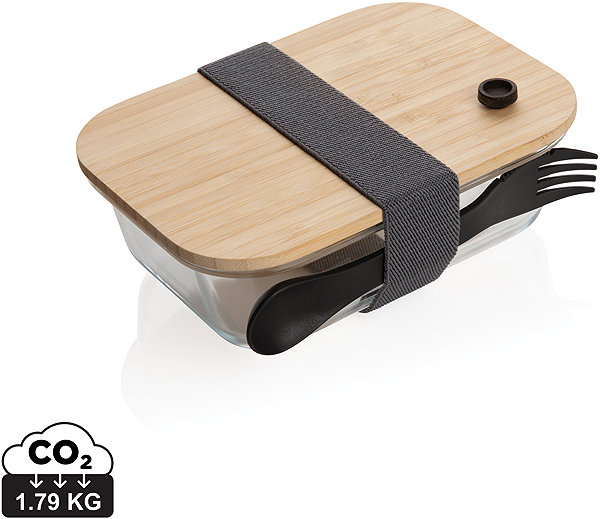 Lunch Box XD Design Glass Lunch Box with Cutlery 600ml, Transparent ...