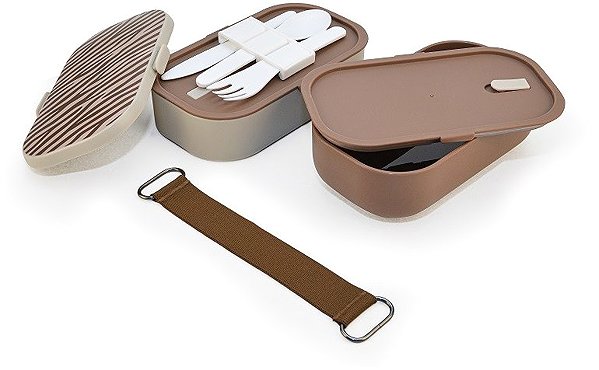 Lunch Box IRIS Barcelona Bento Lunch Box with Cutlery, 1.35 l, beige ...