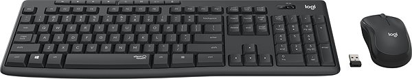 Set klávesnice a myši Logitech Wireless Combo MK295, graphite – CZ + SK Screen