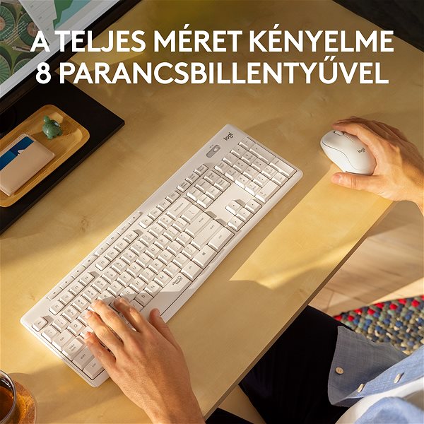 Billentyűzet+egér szett Logitech Wireless Combo MK295, off-white - HU ...