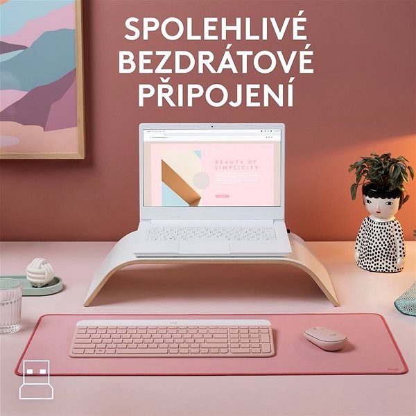 Keyboard and Mouse Set Logitech Slim Wireless Combo MK470, pink - US ...