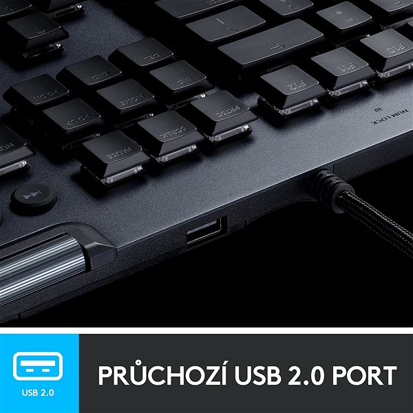 Gaming-Tastatur Logitech G815 LIGHTSYNC GL Clicky - US Anschlussmöglichkeiten (Ports)