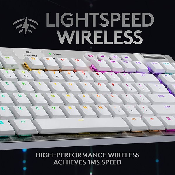 Gaming Keyboard Logitech G915 LIGHTSPEED US INT GL Tactile, White Features/technology