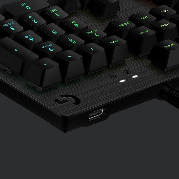Gaming-Tastatur Logitech G513 LIGHTSYNC RGB GX Braun taktil Anschlussmöglichkeiten (Ports)