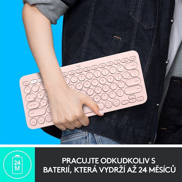 Billentyűzet Logitech Bluetooth Multi-Device Keyboard K380, rózsaszín - US INTL ...
