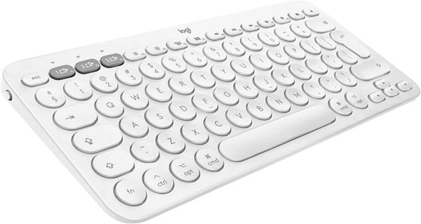 Klávesnica Logitech Bluetooth Multi-Device Keyboard K380 pre Mac, biela – CZ + SK Bočný pohľad