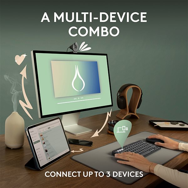 Keyboard and Mouse Set Logitech Pebble 2 Combo MK380s, Graphite - US INTL ...