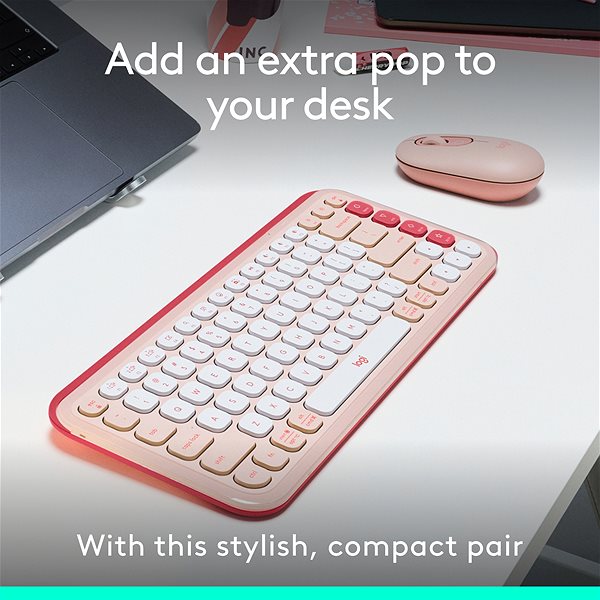 Keyboard and Mouse Set Logitech Pop Icon Combo, Rose - US INTL ...