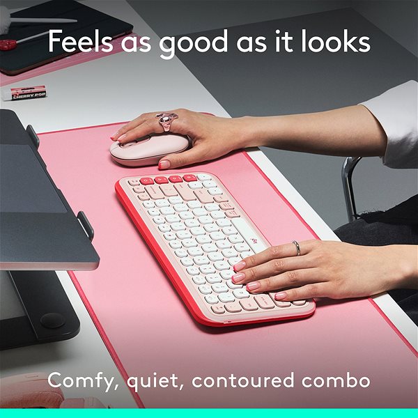 Keyboard and Mouse Set Logitech Pop Icon Combo, Rose - US INTL ...