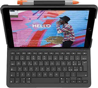 Hülle für Tablet mit Tastatur Logitech Slim Folio für iPad (7., 8. und 9. Generation) - UK ...