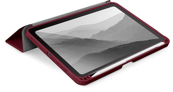 Tablet-Hülle UNIQ Moven Antimikrobielles Cover für iPad Mini (2021) - weinrot Lifestyle