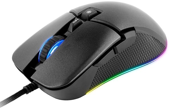 Gaming-Maus C-TECH Dawn GM-24L Gaming Mouse - schwarz Seitlicher Anblick