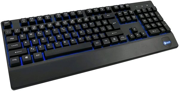 Herní klávesnice C-TECH KB-104, černá - CZ/SK Boční pohled