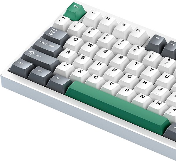 Keyboard MCHOSE GX87 Lite Aluminum Custom QMK/VIA Mechanical Matcha Latte Switch - White Nano Spraying ...