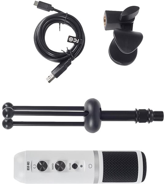 Mikrofon MACKIE EM-USB KFT WH Csomag tartalma