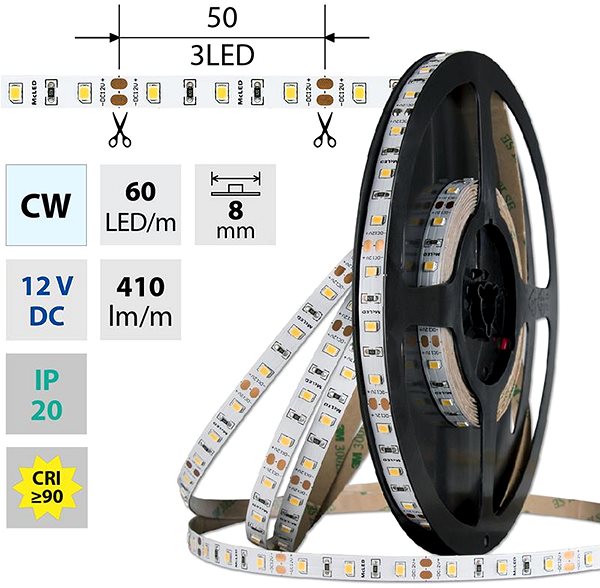 LED pásik McLED Sada LED pásik 2 m s ovládačom, CW, 4,8 W/m ...