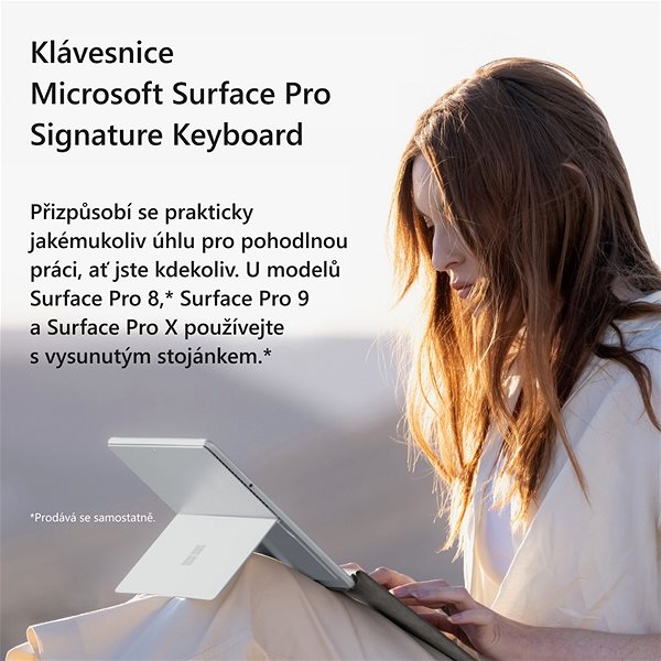 Billentyűzet Microsoft Surface Pro X/Pro 8/Pro 9 Signature Keyboard Black ENG ...