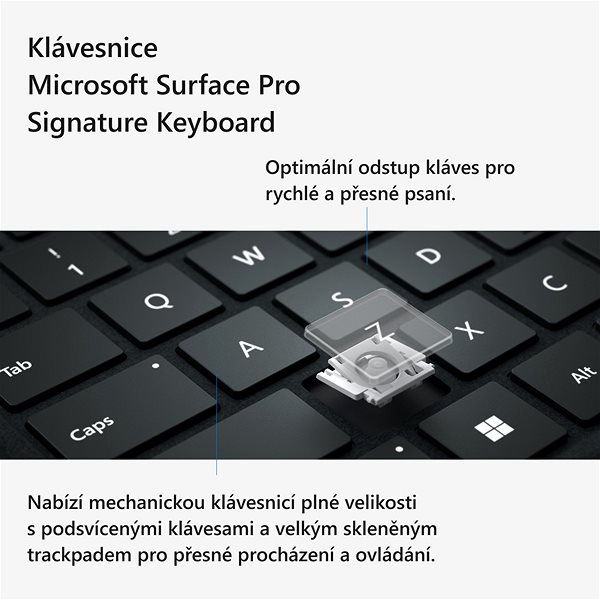 Klávesnica Microsoft Surface  Pro X/Pro 8/Pro 9 Signature Keyboard Platinum CZ/SK ...
