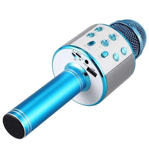 Detský mikrofón Alum Bezdrôtový karaoke mikrofón WS 858 – Modrý ...