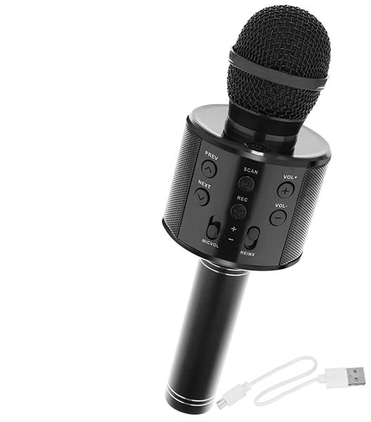 Detský mikrofón ALUM Bezdrôtový karaoke mikrofón WS-858 čierny ...
